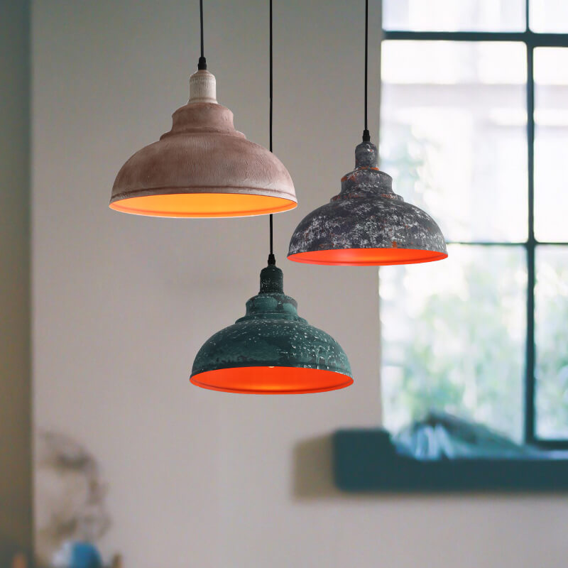Unique Rusty Light Industrial Vintage Rust 1-Light Dome Pendant Light