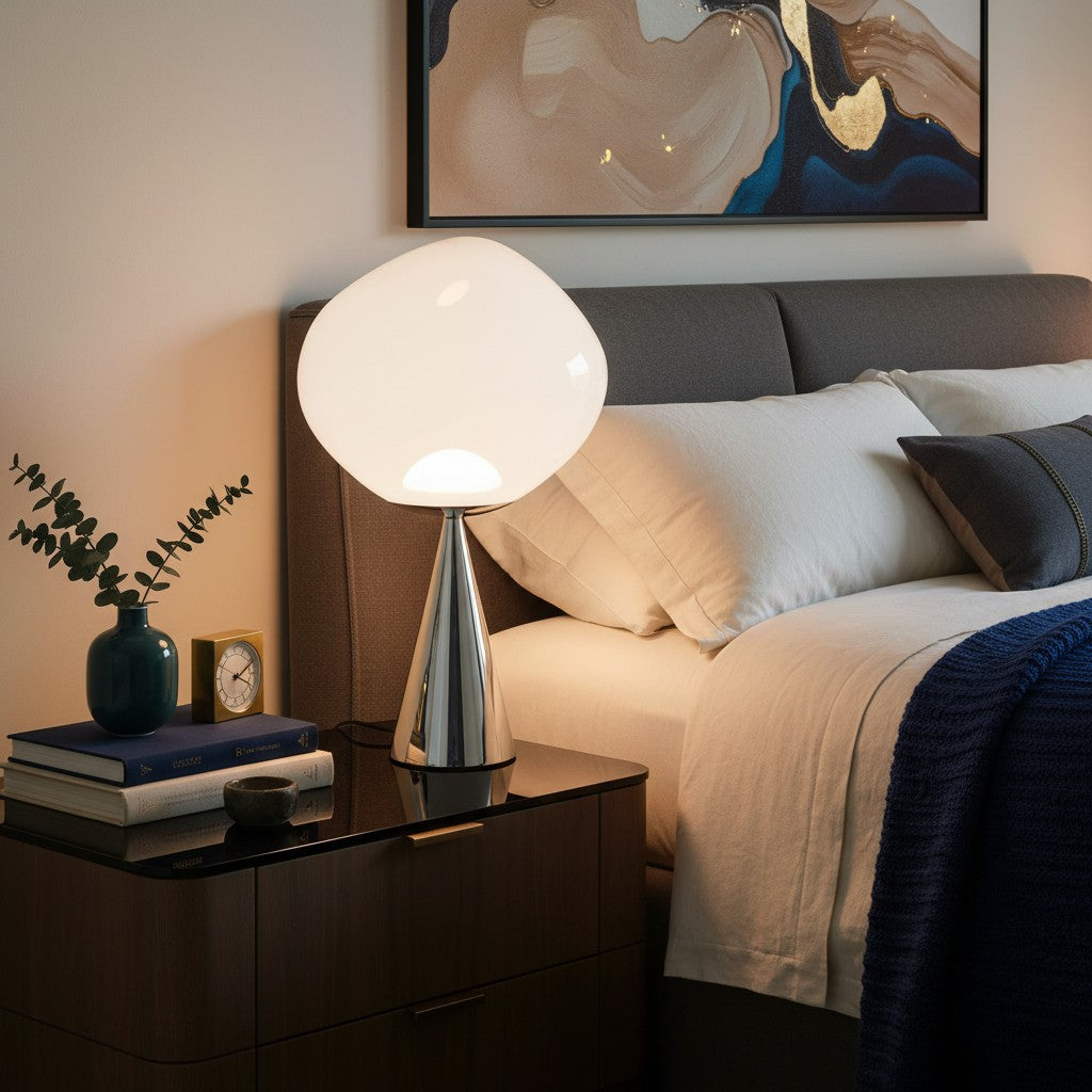 Modern Silver Cone Fat Opal Melt LED Table Lamp (6).webp__PID:8f1bba24-08ba-4eb7-b0f7-1b4474e268ee