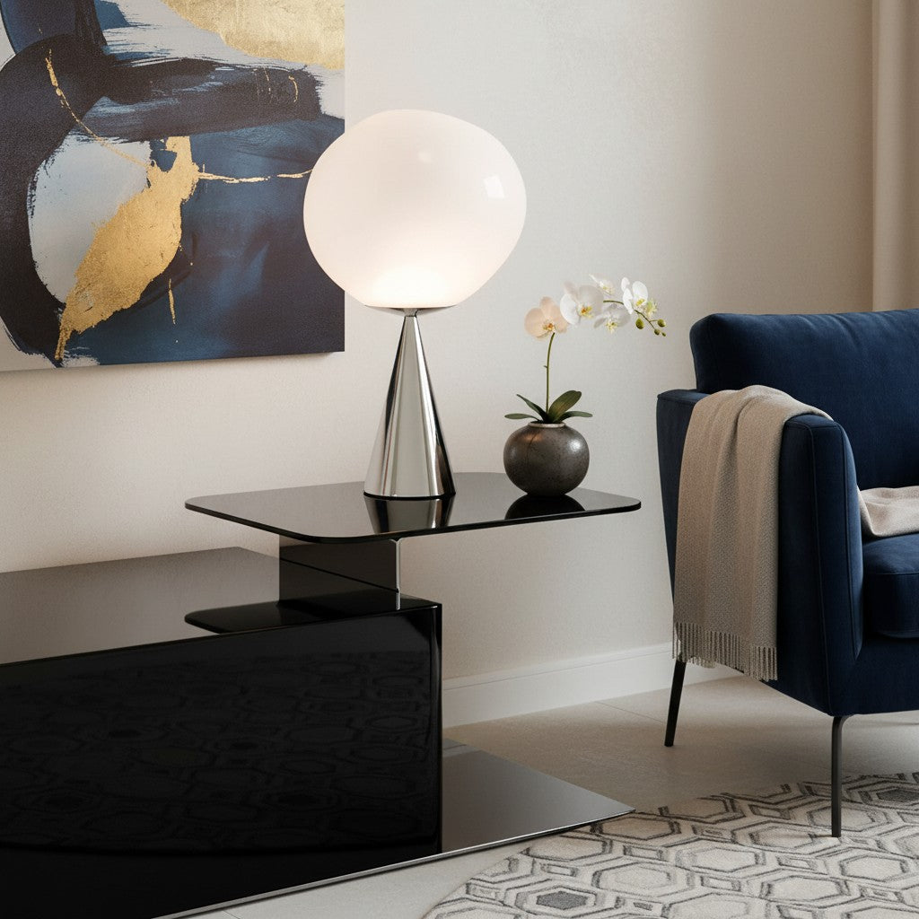 Modern Silver Cone Fat Opal Melt LED Table Lamp (3).webp__PID:d182f58f-1bba-4408-ba2e-b7f0f71b4474